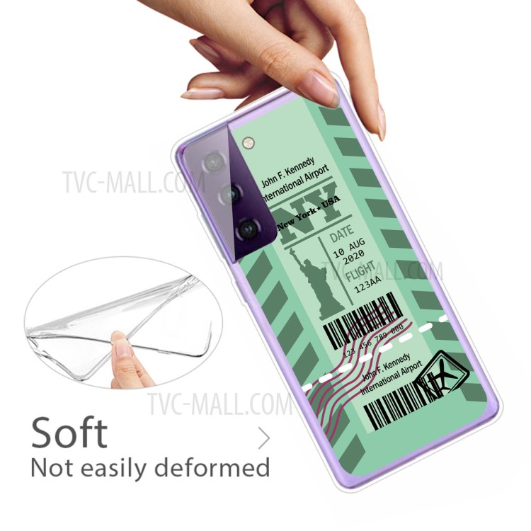 Cáscara De Patrón De Códigos De Barras De Pase De Embarque Para Samsung Galaxy S30 Soft TPU Funda Móvil - Nueva York-3