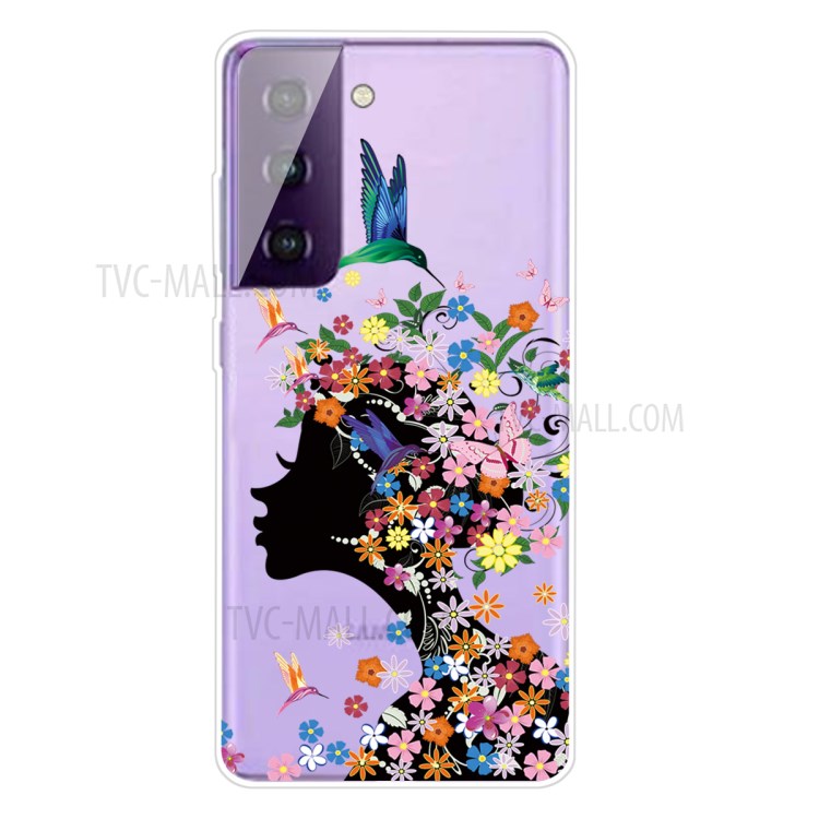 Padrão Impressão IMD TPU Celular Capa Para Samsung Galaxy S30 + Shell Macio - Menina Da Flor-1