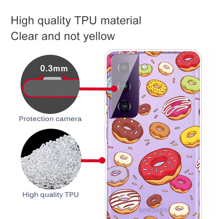 Musterdruckphase Für Samsung Galaxy S21+ 5G TPU -abdeckung - Donuts