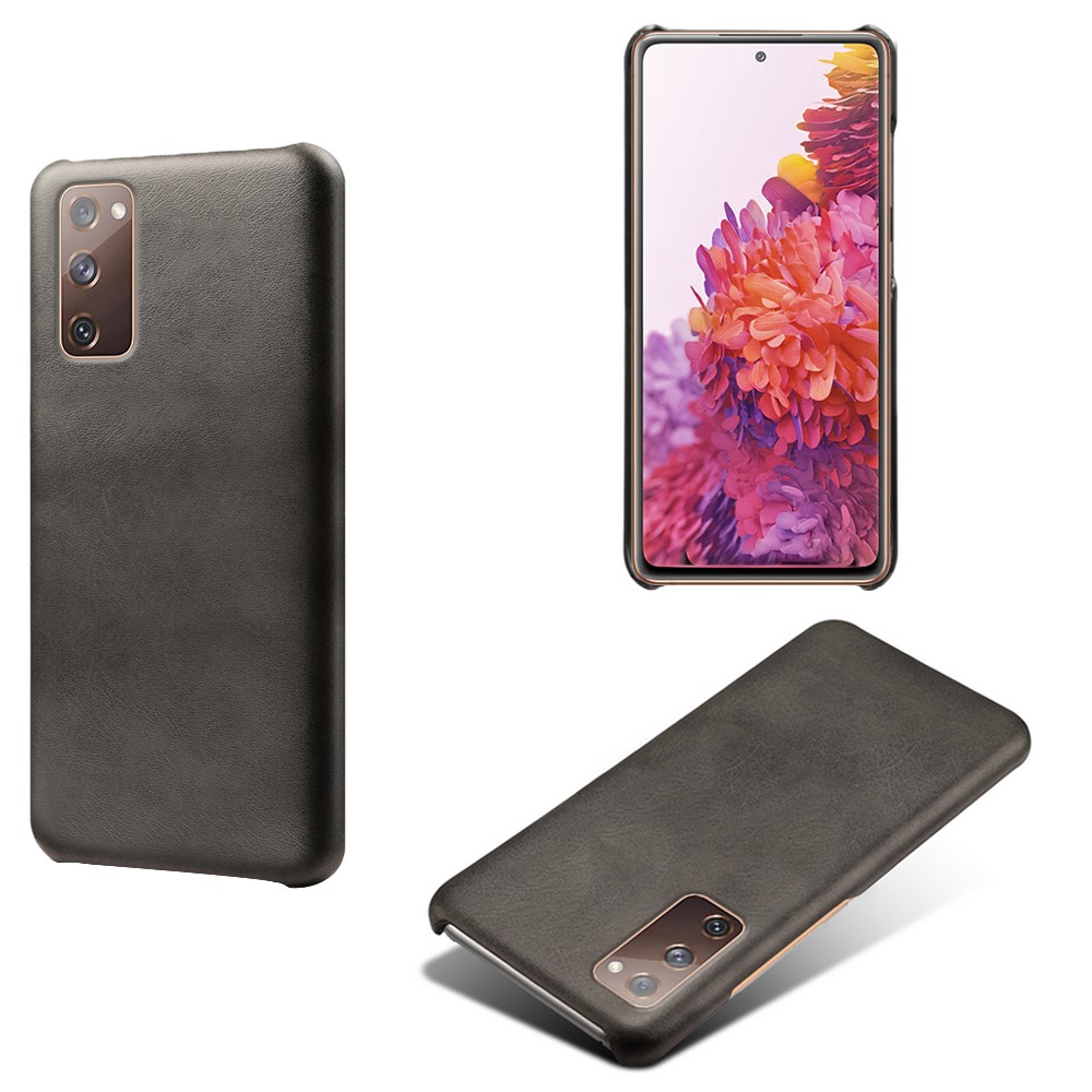 PU Leather Coated PC Case for Samsung Galaxy S20 FE/S20 Fan Edition/S20 FE 5G/S20 Fan Edition 5G Protector Cover - Black-1