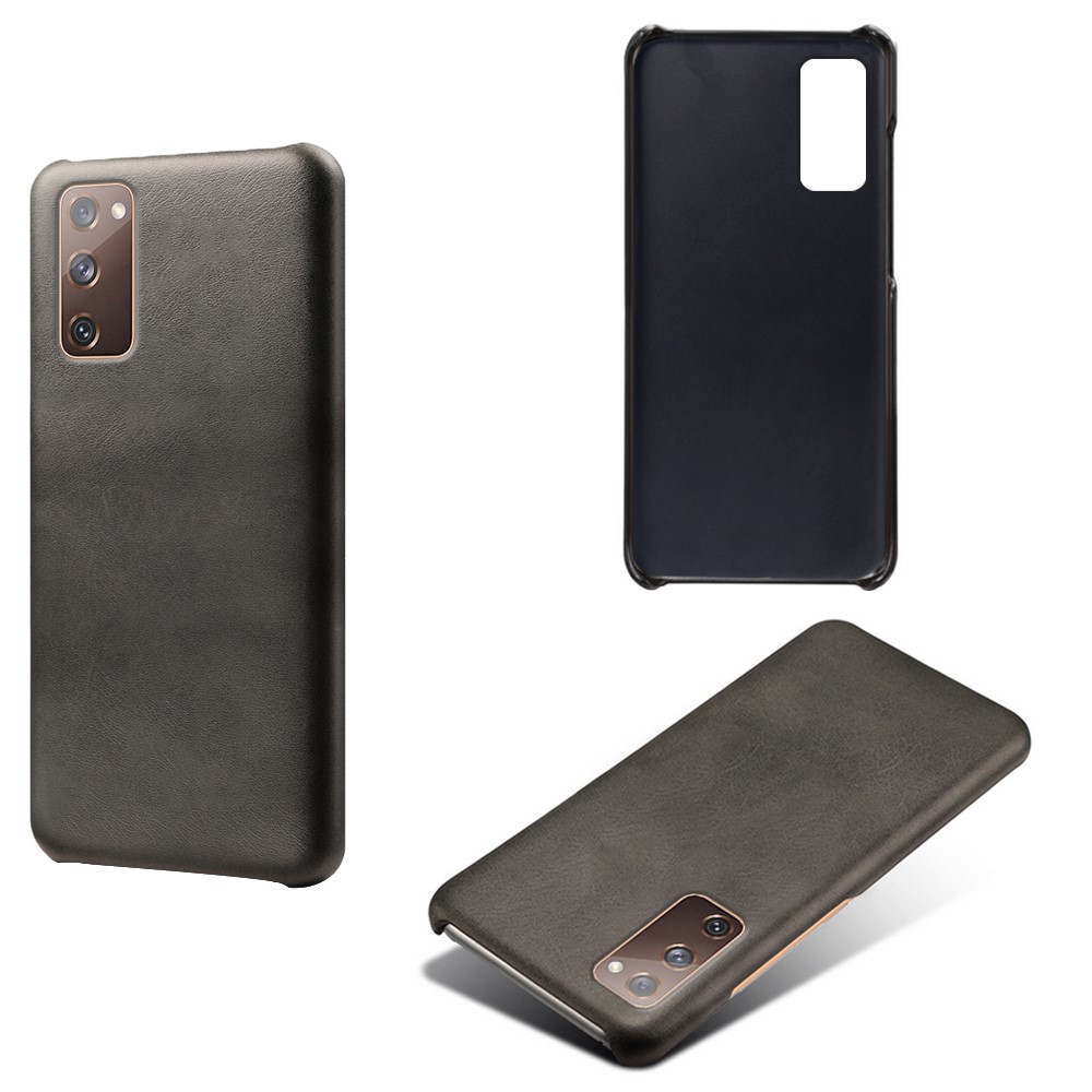 PU Leather Coated PC Case for Samsung Galaxy S20 FE/S20 Fan Edition/S20 FE 5G/S20 Fan Edition 5G Protector Cover - Black-2