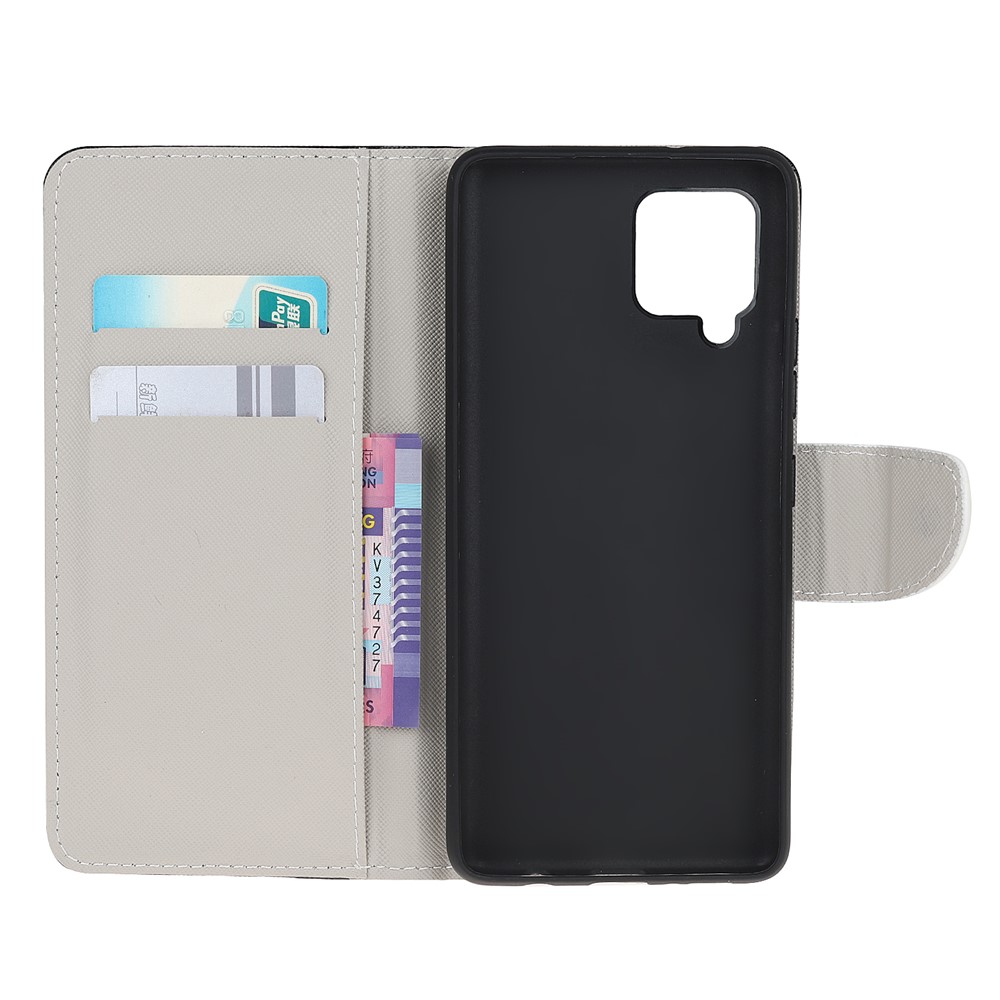 Pattern Printing Cross Texture Leather Wallet Phone Stand Protective Case for Samsung Galaxy A12 - Camouflage-5