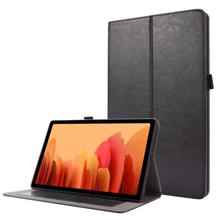 Crazy Horse Design PU Leather Stand Case for Samsung Galaxy Tab A7 10.4 (2020) - Black-1