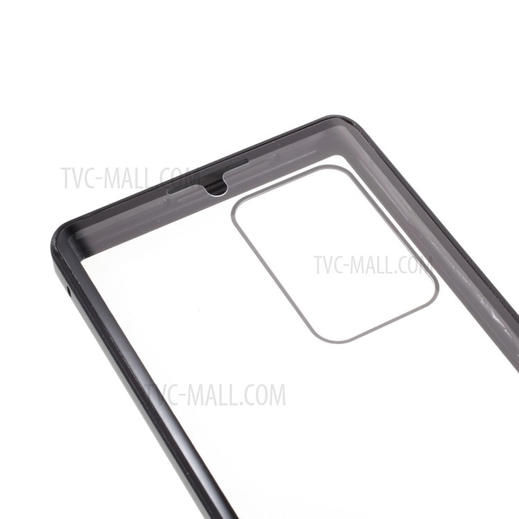 Double-sided Tempered Glass Full Coverage Metal Frame Magnetic Phone Case (Bubble Bag Package) for Samsung Galaxy Note20 Ultra/Note20 Ultra 5G - Black-10