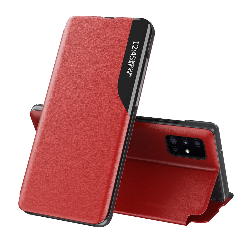 Case View Window PU Leather Stand Cover for Samsung Galaxy A51 5G SM-A516 - Red
