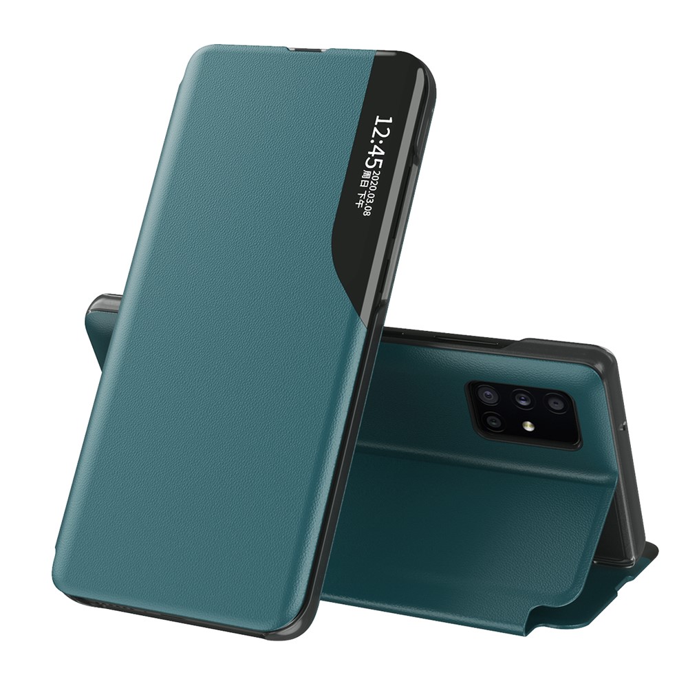 Case View Window PU Leather Stand Cover for Samsung Galaxy A51 5G SM-A516 - Green
