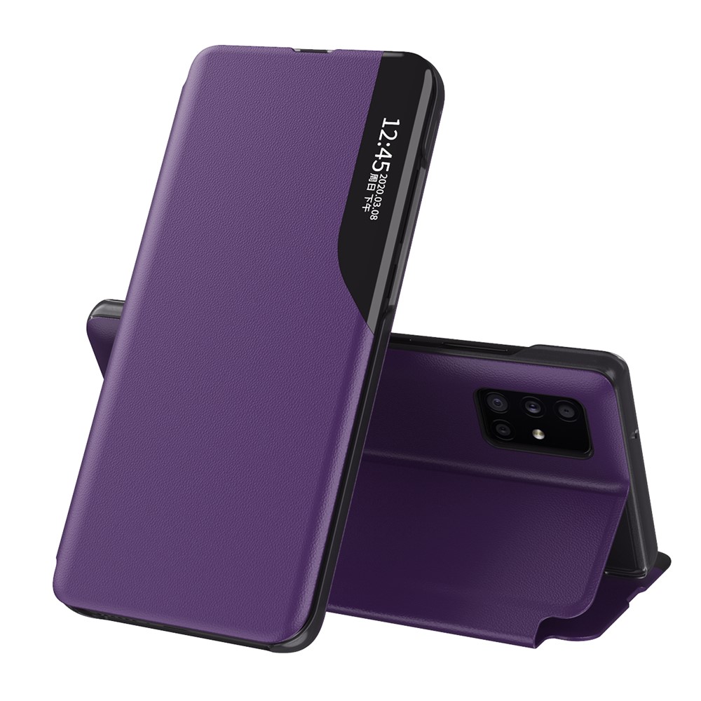 Case View Window PU Leather Stand Cover for Samsung Galaxy A51 5G SM-A516 - Purple