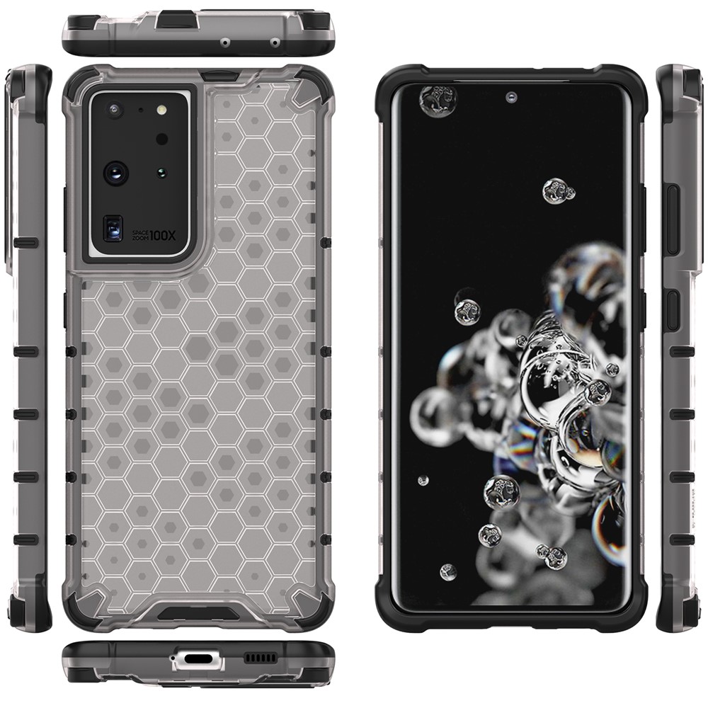 Case Combo TPU + PC a Prueba de Choque de Honeycomb Para Samsung Galaxy S21 Ultra 5G - Gris