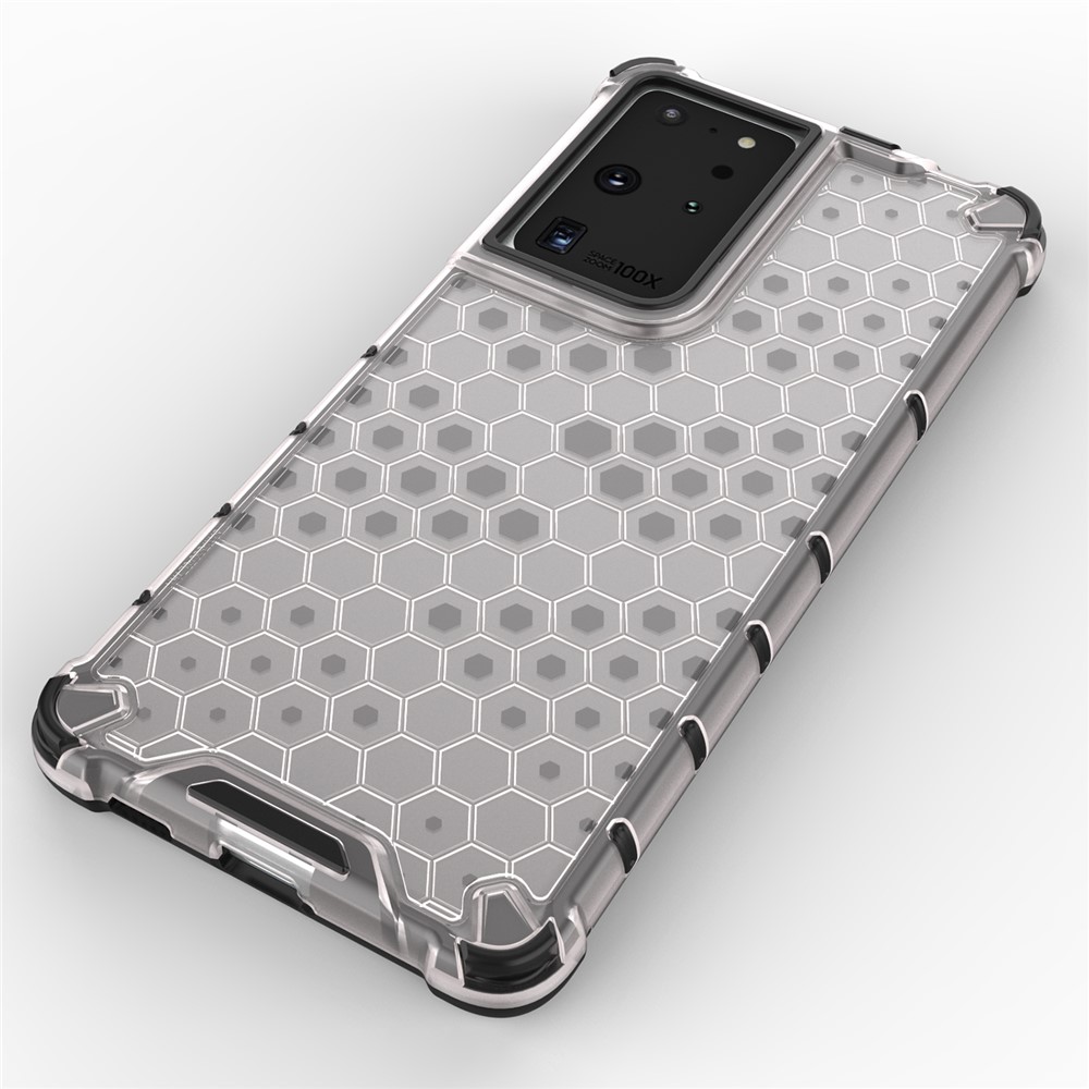 Case Combo TPU + PC a Prueba de Choque de Honeycomb Para Samsung Galaxy S21 Ultra 5G - Gris