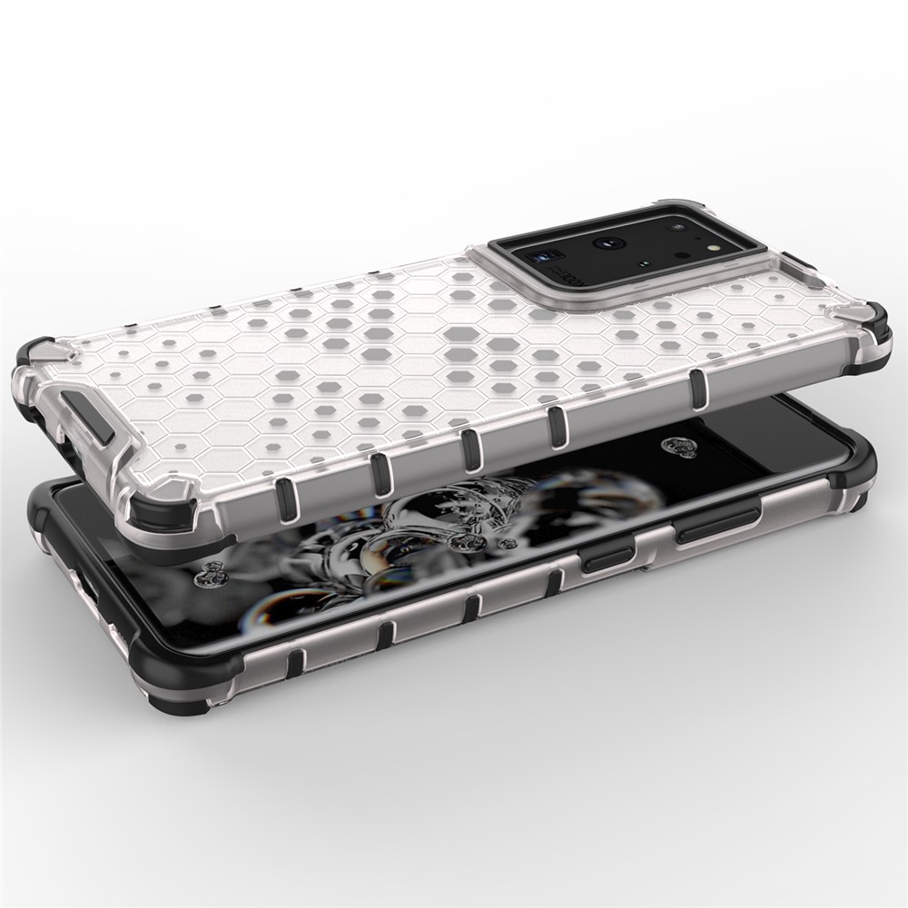 Case Combo TPU + PC a Prueba de Choque de Honeycomb Para Samsung Galaxy S21 Ultra 5G - Gris