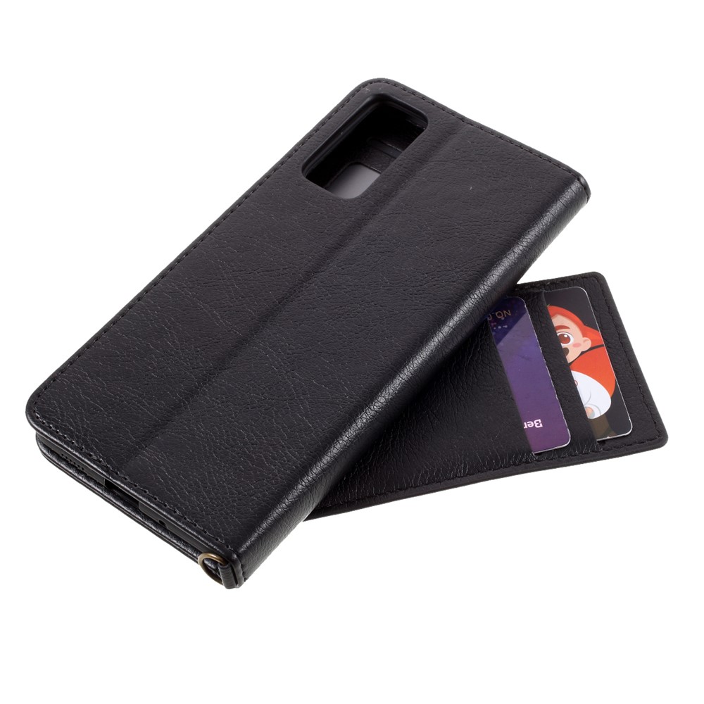 CMAI2 TPU + PU Leather Wallet Phone Stand Cover Case withand for Samsung Galaxy S20 FE/S20 Fan Edition/S20 FE 5G/S20 Fan Edition 5G/S20 Lite - Black-8