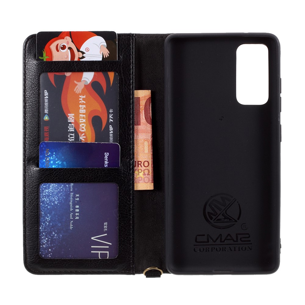 CMAI2 TPU + PU Leather Wallet Phone Stand Cover Case withand for Samsung Galaxy S20 FE/S20 Fan Edition/S20 FE 5G/S20 Fan Edition 5G/S20 Lite - Black-9
