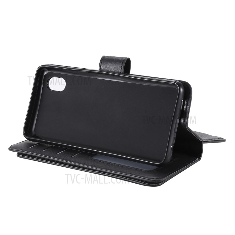 New Arrival Multi-function 10 Card Slots Leather Cover Shell for Samsung Galaxy A01 Core - Black-10