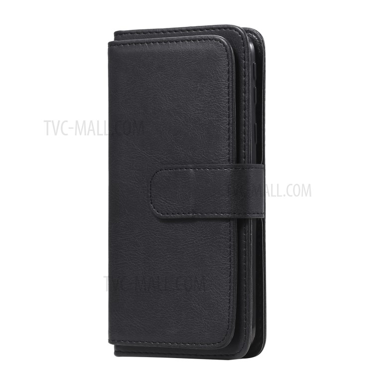 New Arrival Multi-function 10 Card Slots Leather Cover Shell for Samsung Galaxy A01 Core - Black-3