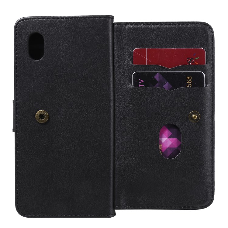 New Arrival Multi-function 10 Card Slots Leather Cover Shell for Samsung Galaxy A01 Core - Black-5