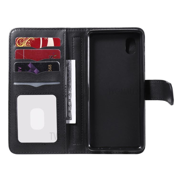 New Arrival Multi-function 10 Card Slots Leather Cover Shell for Samsung Galaxy A01 Core - Black-7