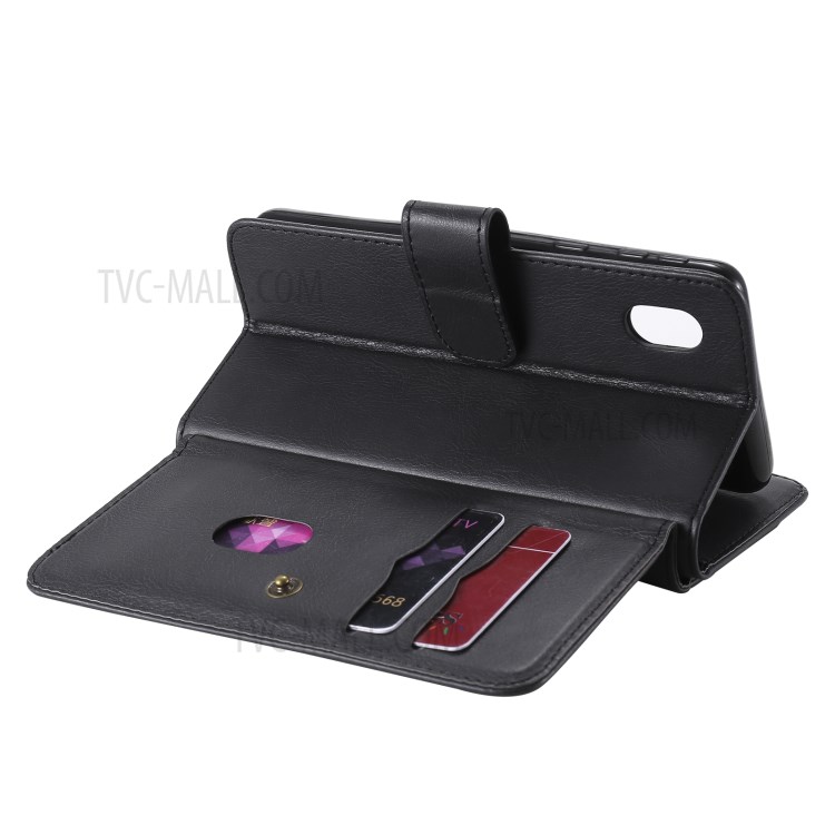 New Arrival Multi-function 10 Card Slots Leather Cover Shell for Samsung Galaxy A01 Core - Black-9