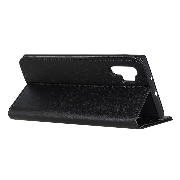 Litchi Texture Magnetic Suction Split Leather Wallet Case for Samsung Galaxy A32 - Black-4