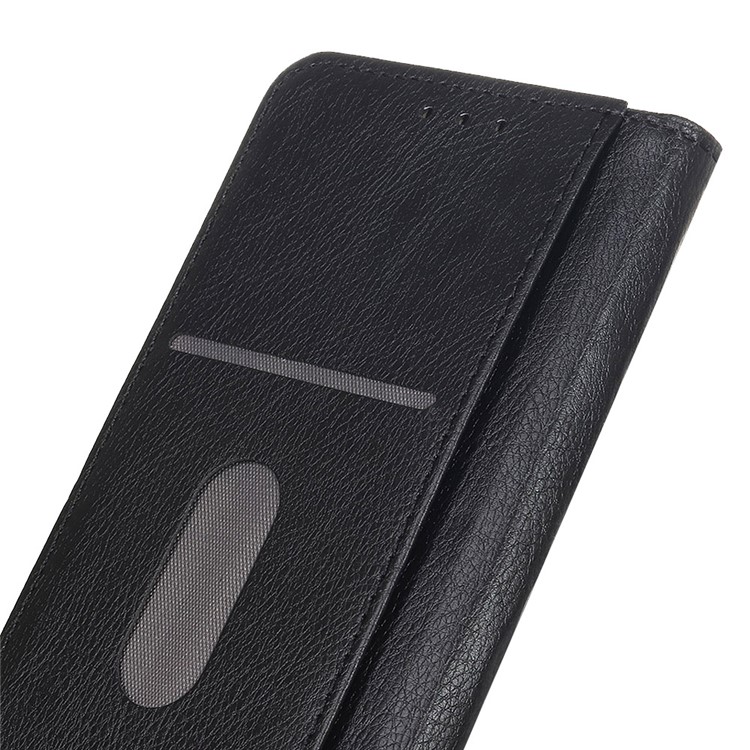 Litchi Texture Magnetic Suction Split Leather Wallet Case for Samsung Galaxy A32 - Black-6