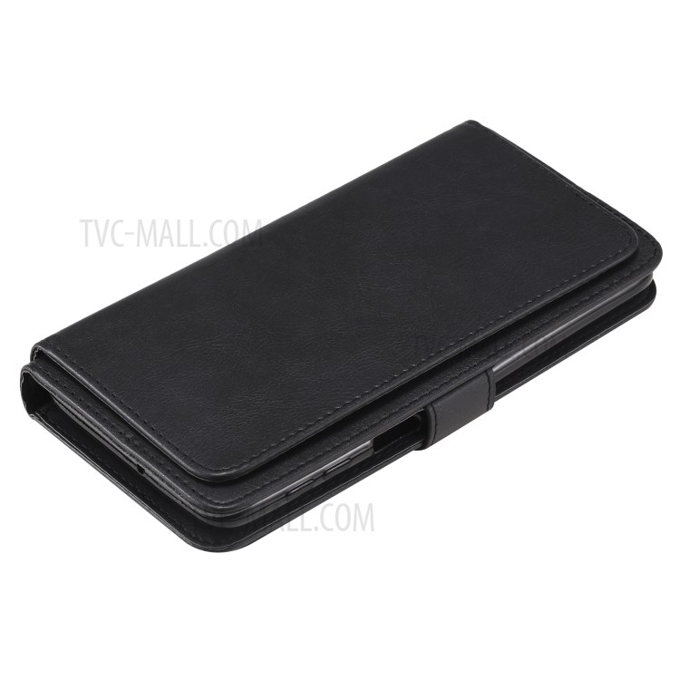 10 Card Slots Case for Samsung Galaxy M31s Multi-function Stand Leather Shell - Black-12
