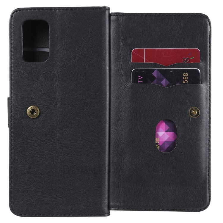 10 Card Slots Case for Samsung Galaxy M31s Multi-function Stand Leather Shell - Black-6