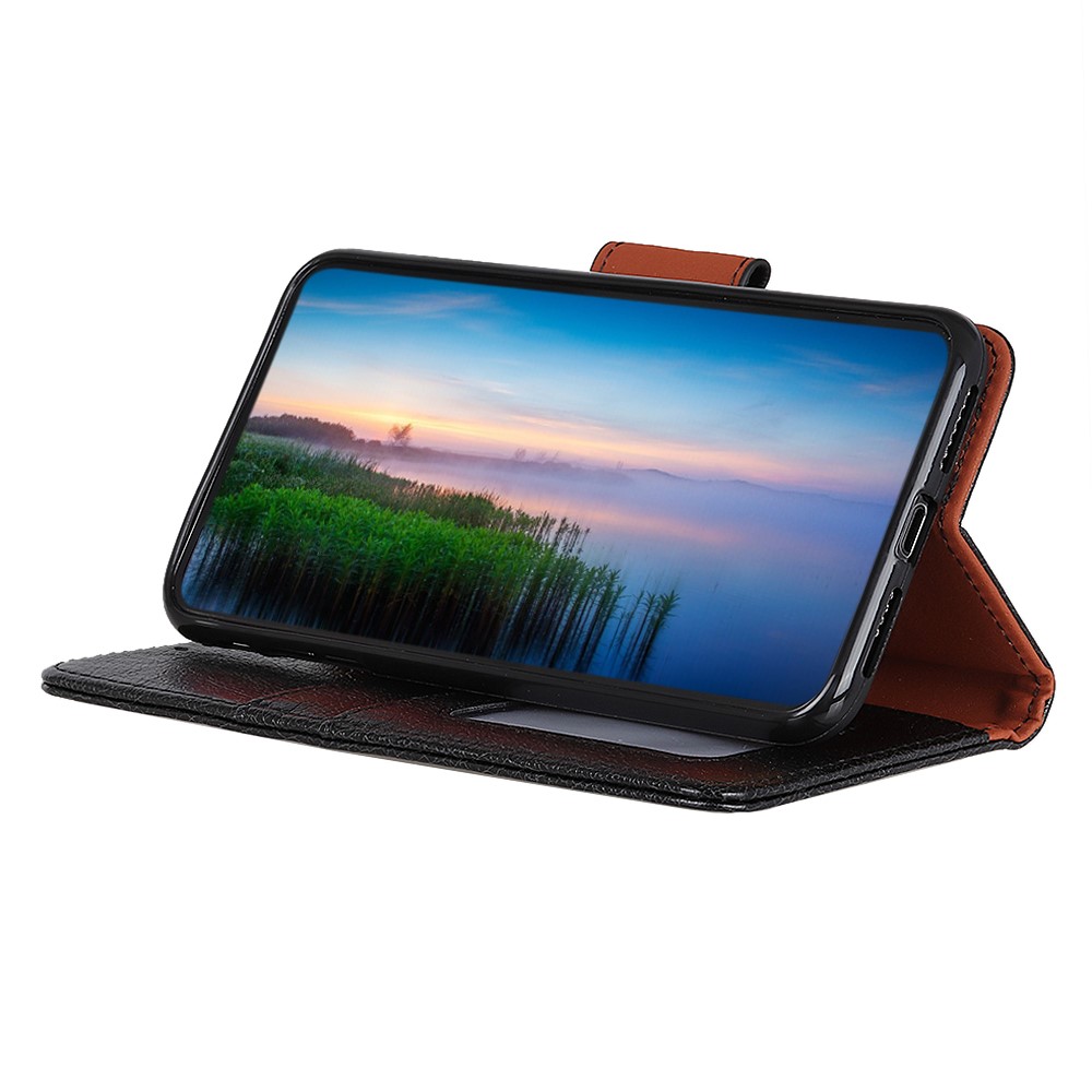 For Samsung Galaxy A32 Nappa Texture Split Leather Phone Wallet Stand Cover - Black-4