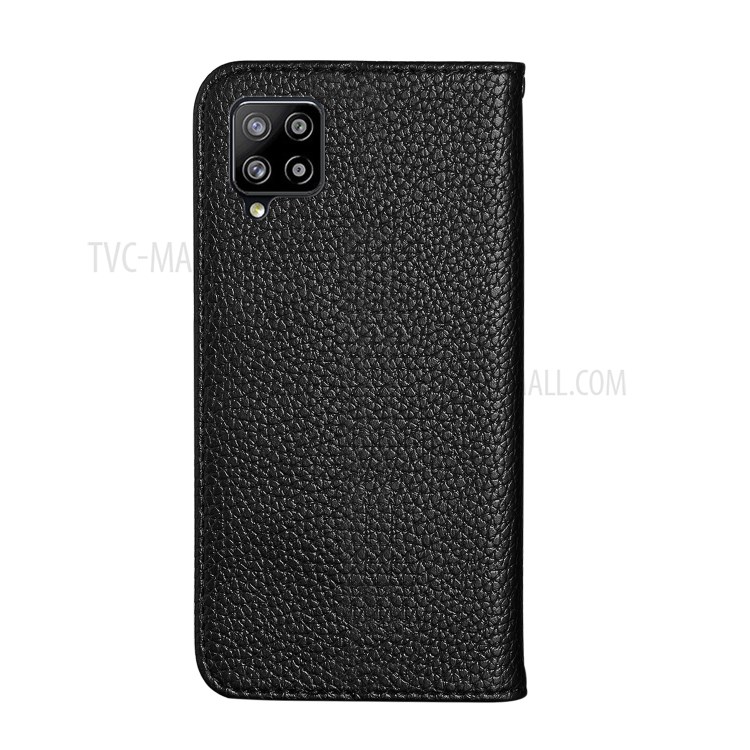 Litchi Skin Auto-absorbed Leather Case with Card Slots for Samsung Galaxy A42 5G - Black-4