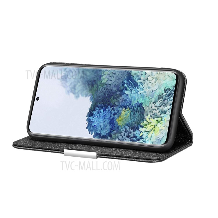 Litchi Skin Auto-absorbed Leather with Card Slots Cover Case for Samsung Galaxy S30 - Black-3