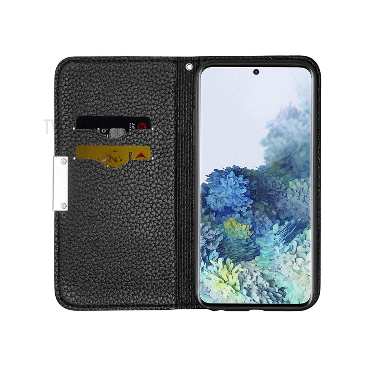 Litchi Skin Auto-absorbed Leather with Card Slots Cover Case for Samsung Galaxy S30 - Black-6