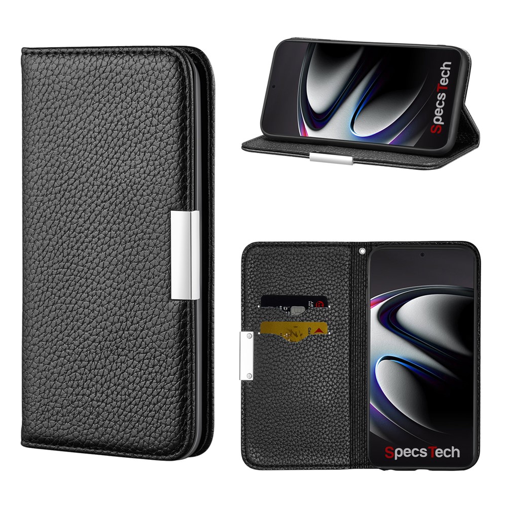 Litchi Skin Auto-absorbed Leather with Card Slots Shell for Samsung Galaxy S30 Ultra - Black-1