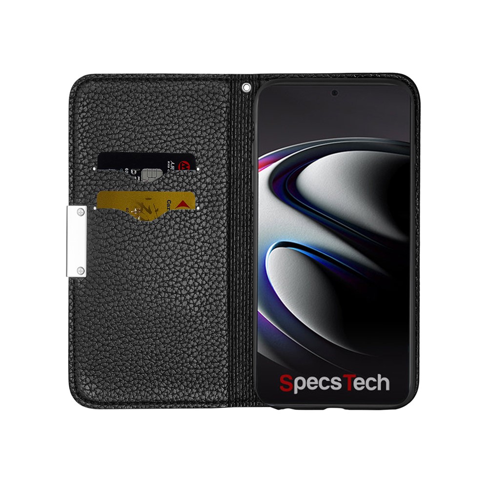 Litchi Skin Auto-absorbed Leather with Card Slots Shell for Samsung Galaxy S30 Ultra - Black-6