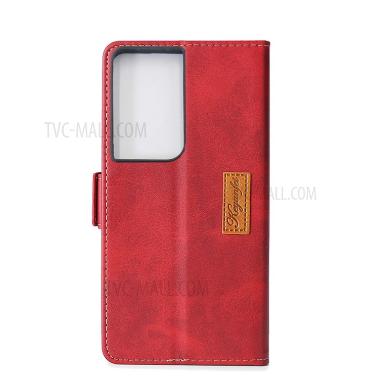 Color Splicing Card Slot Stand Case PU Flip Leather Case for Samsung Galaxy S30 Ultra - Black-4