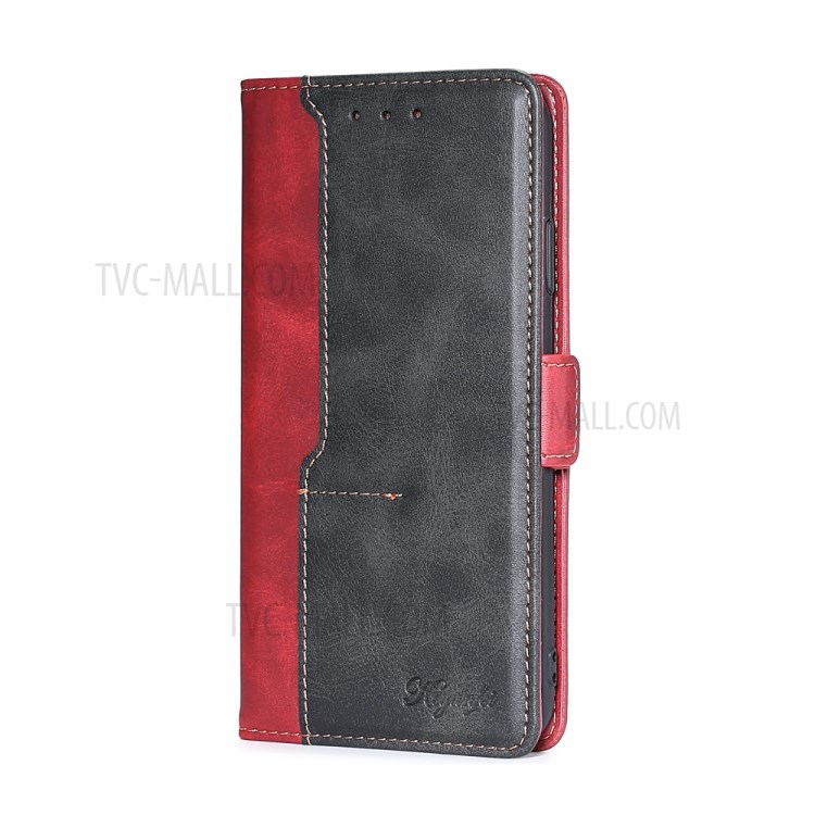 Color Splicing Card Slot Stand Case PU Flip Leather Case for Samsung Galaxy S30 Ultra - Black-5
