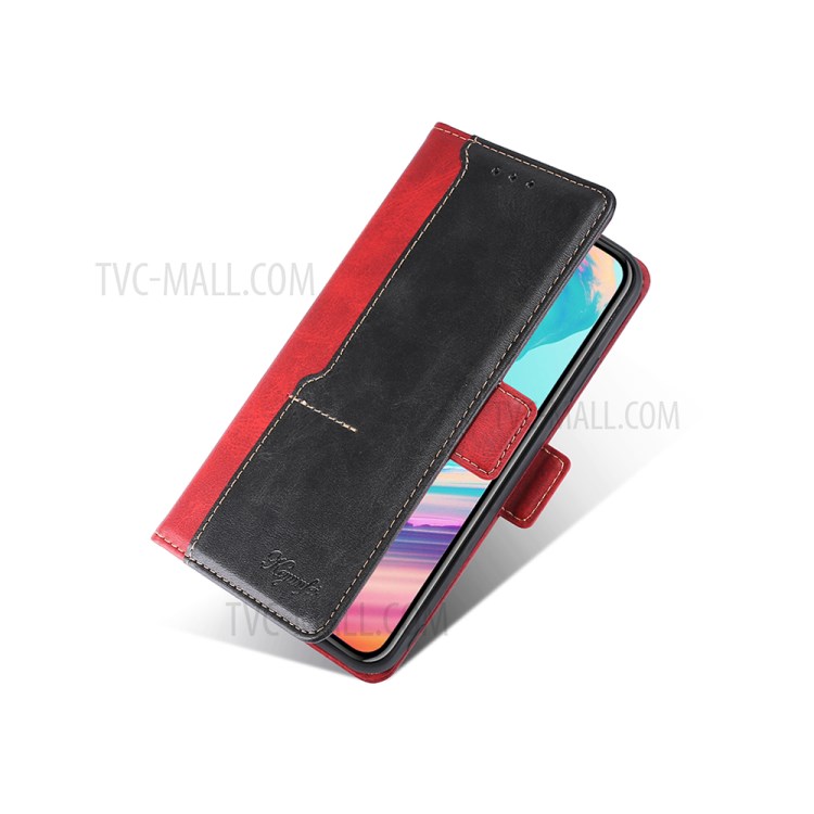 Color Splicing Card Slot Stand Case PU Flip Leather Case for Samsung Galaxy S30 Ultra - Black-7