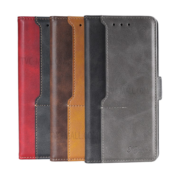 Color Splicing Card Slot Stand Case PU Flip Leather Case for Samsung Galaxy S30 Ultra - Black-8