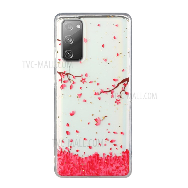 Glitter Sequins Inlaid Style TPU Phone Shell for Samsung Galaxy S20 FE/S20 Fan Edition/S20 FE 5G/S20 Fan Edition 5G - Falling Flower-1