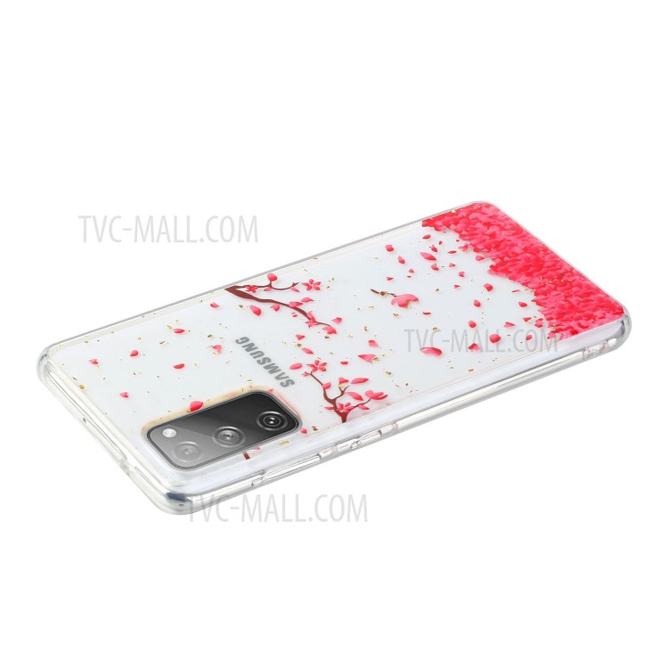 Glitter Sequins Inlaid Style TPU Phone Shell for Samsung Galaxy S20 FE/S20 Fan Edition/S20 FE 5G/S20 Fan Edition 5G - Falling Flower-3