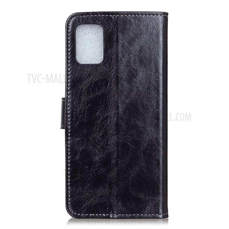 Retro Style Crazy Horse Texture Leather Phone Case Cover for Samsung Galaxy A02s - Black-3