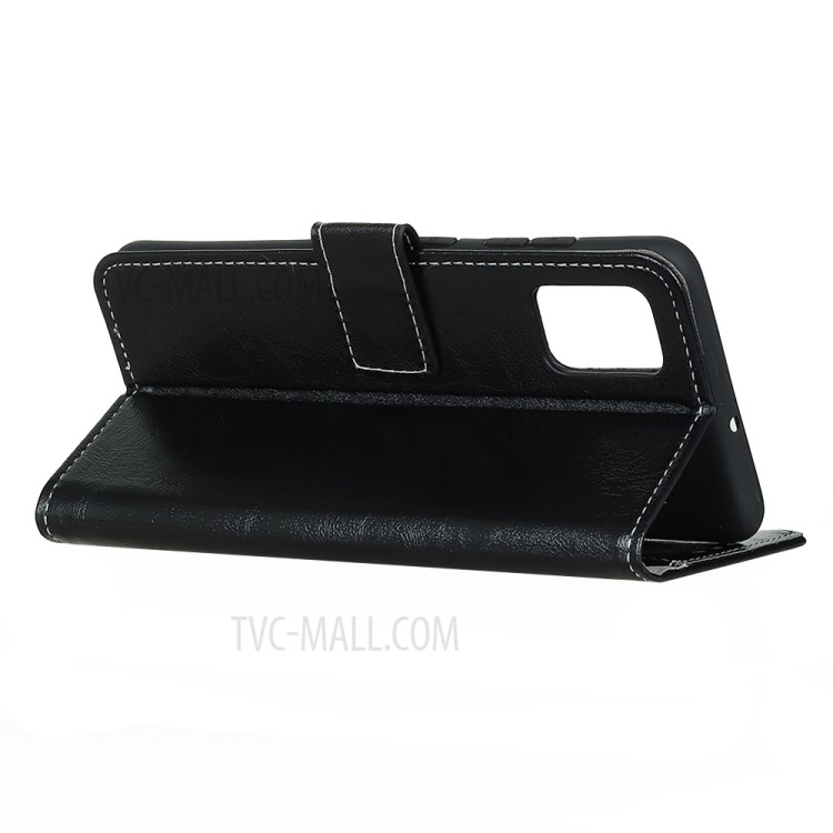 Retro Style Crazy Horse Texture Leather Phone Case Cover for Samsung Galaxy A02s - Black-4