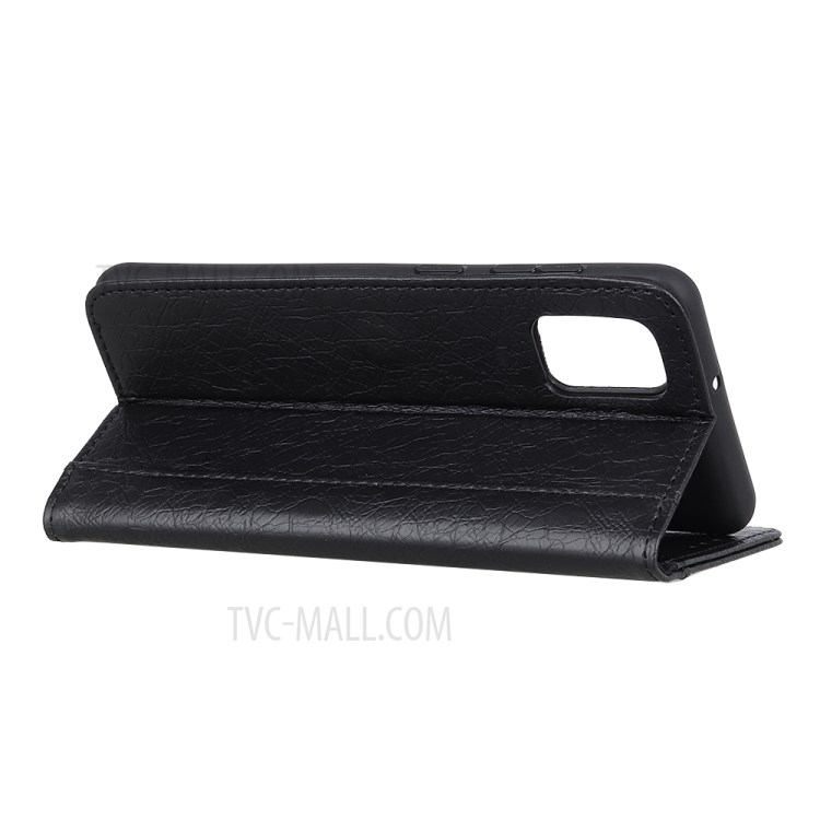 Rhino Texture PU Leather Case with Wallet Stand for Samsung Galaxy A02s - Black-5