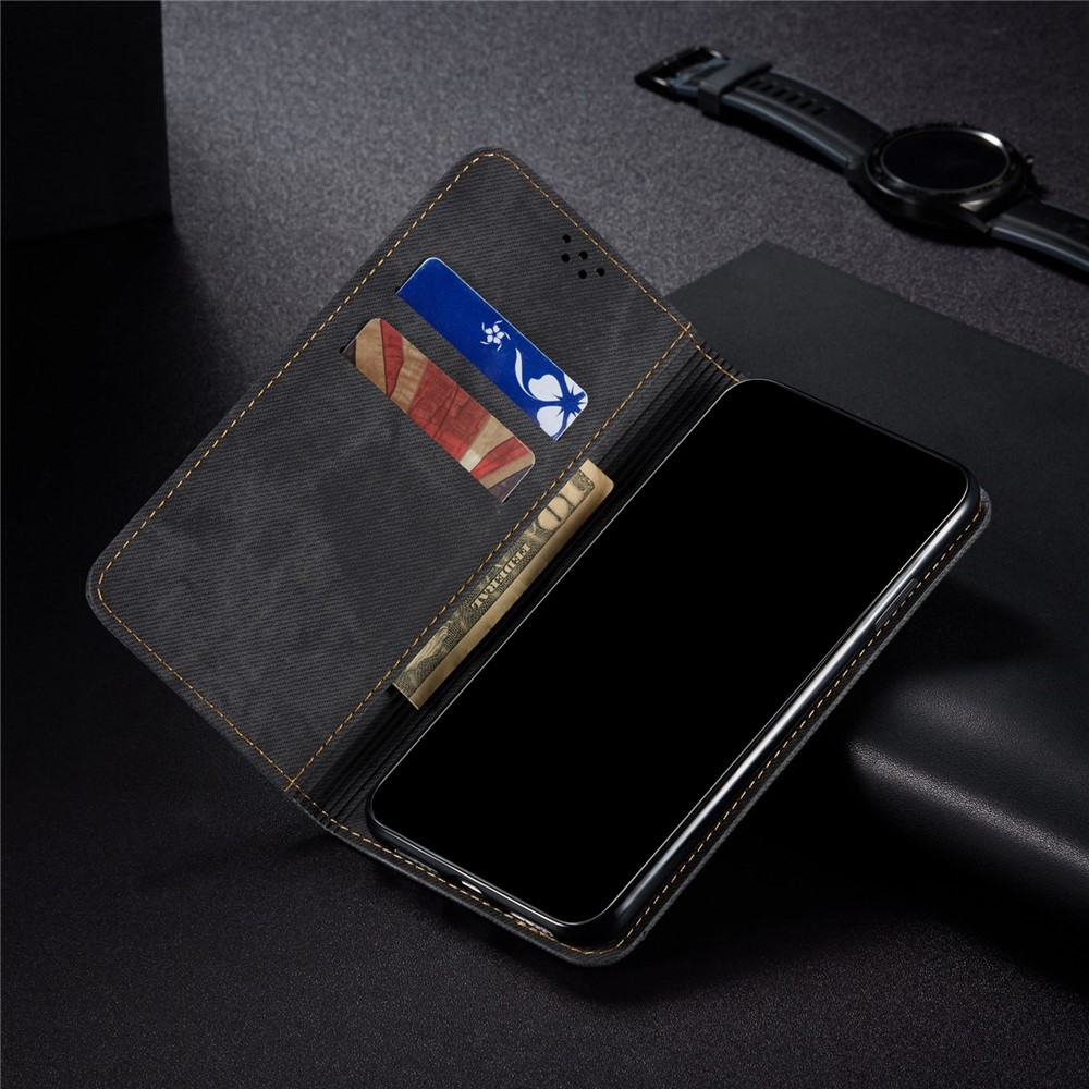 Vintage Style for Samsung Galaxy S30 Jeans Cloth Texture Wallet Stand Leather Phone Cover - Black-11