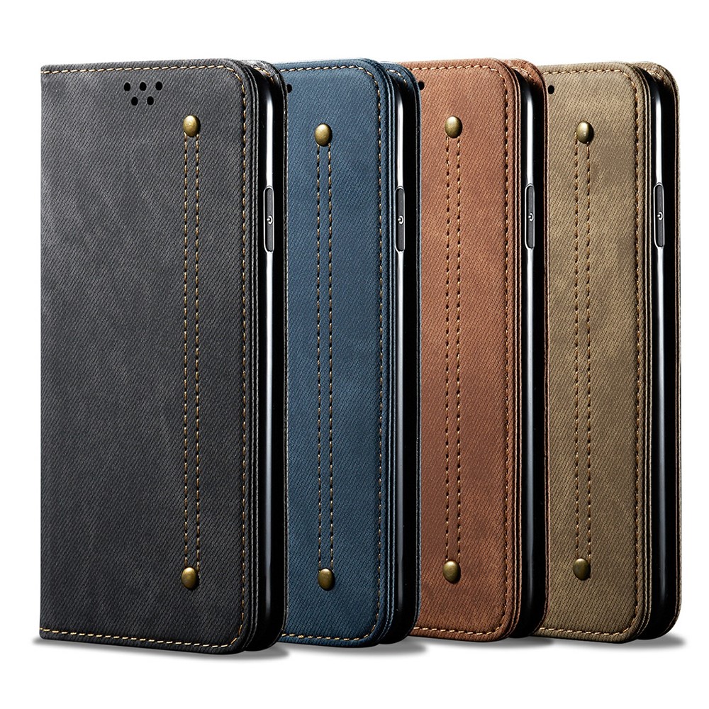 Vintage Style for Samsung Galaxy S30 Jeans Cloth Texture Wallet Stand Leather Phone Cover - Black-14