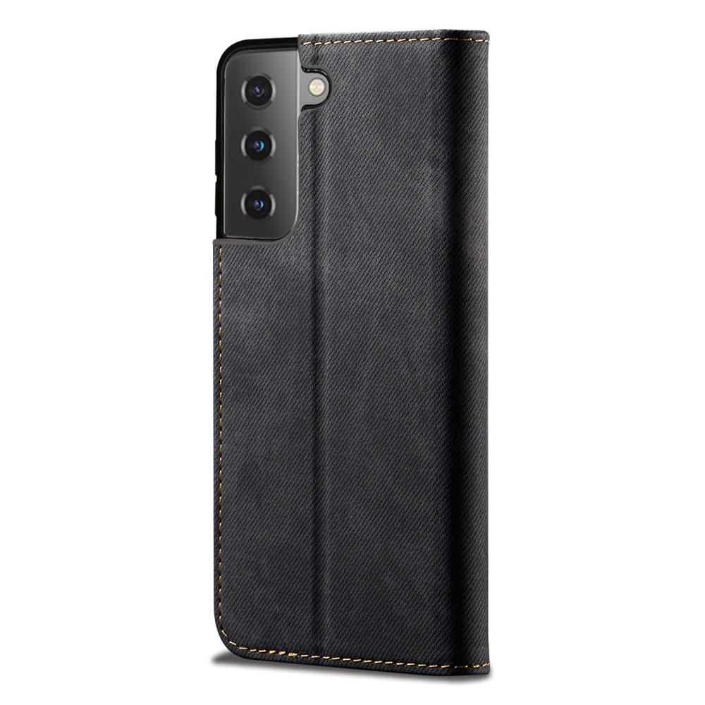Vintage Style for Samsung Galaxy S30 Jeans Cloth Texture Wallet Stand Leather Phone Cover - Black-4