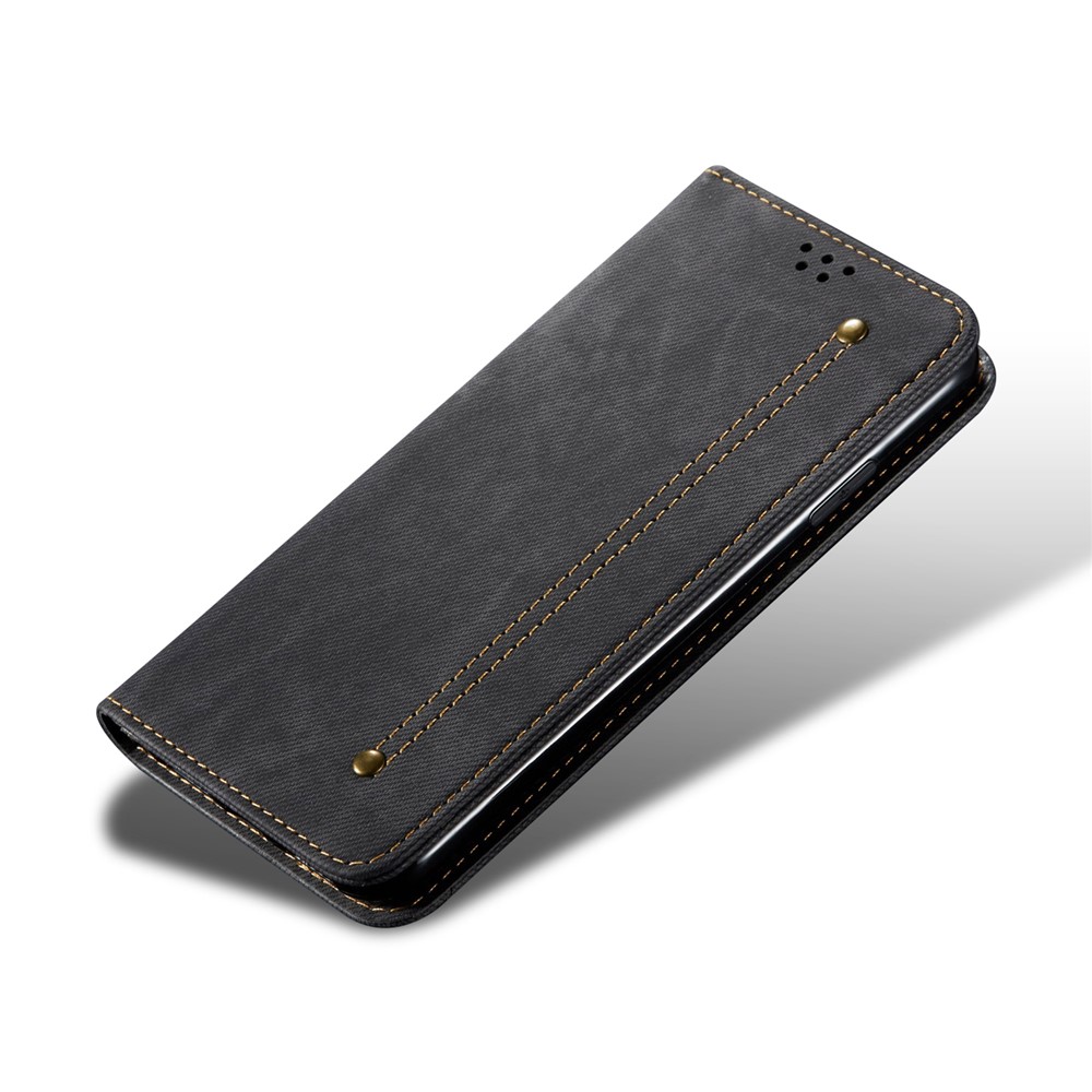 Vintage Style for Samsung Galaxy S30 Jeans Cloth Texture Wallet Stand Leather Phone Cover - Black-5