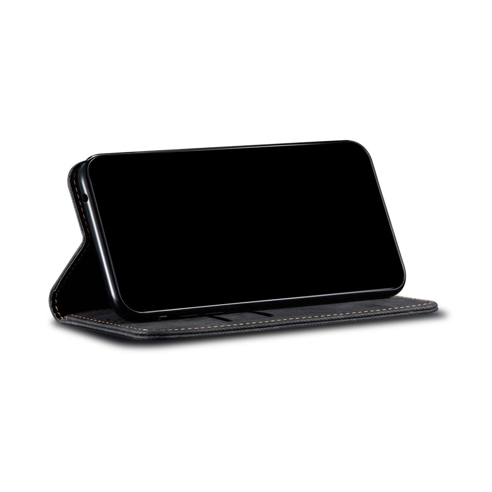 Vintage Style for Samsung Galaxy S30 Jeans Cloth Texture Wallet Stand Leather Phone Cover - Black-7