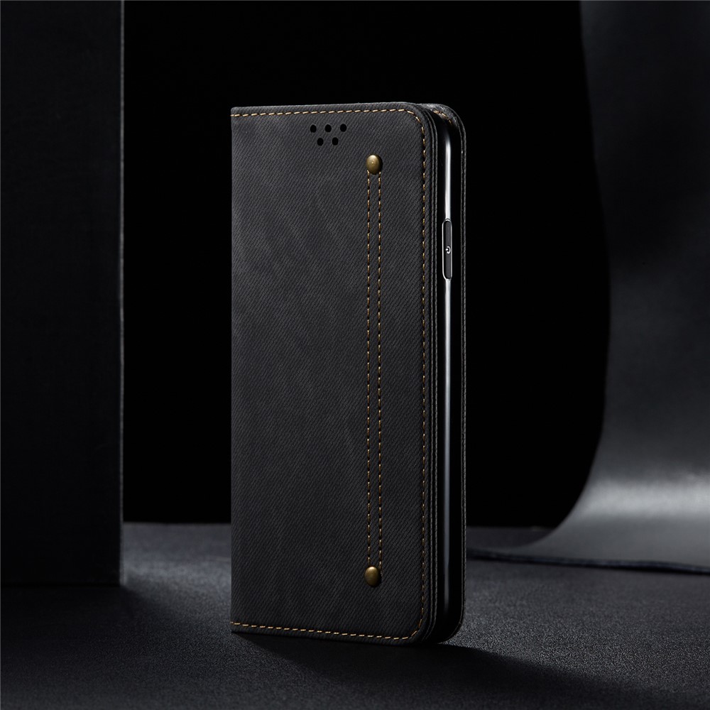 Vintage Style for Samsung Galaxy S30 Jeans Cloth Texture Wallet Stand Leather Phone Cover - Black-8