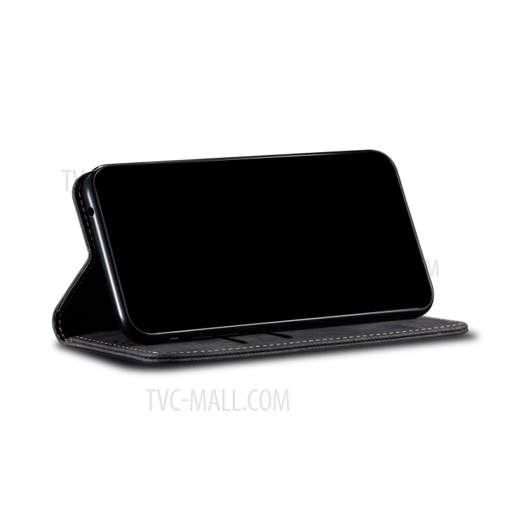 Vintage Style Wallet Stand for Samsung Galaxy S30+ Jeans Cloth Texture Leather Phone Cover - Black-7