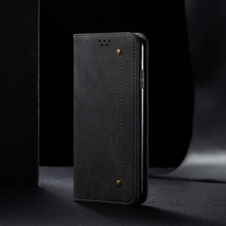 Vintage Style Wallet Stand for Samsung Galaxy S30+ Jeans Cloth Texture Leather Phone Cover - Black-8