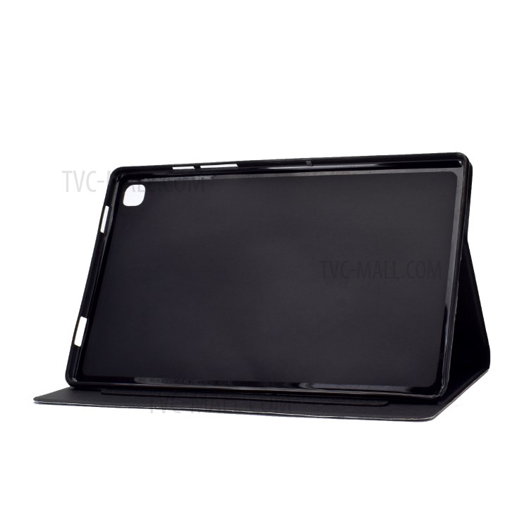 TPU + PU Leather Colored Drawing Card Holder Tablet Case for Samsung Galaxy Tab S6 Lite P610 - Pandas and Tree-8