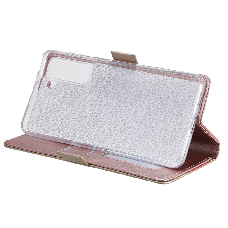 Lace Flower Skin Zipper Leather Cover Stand Case for Samsung Galaxy S30+ - Pink-9